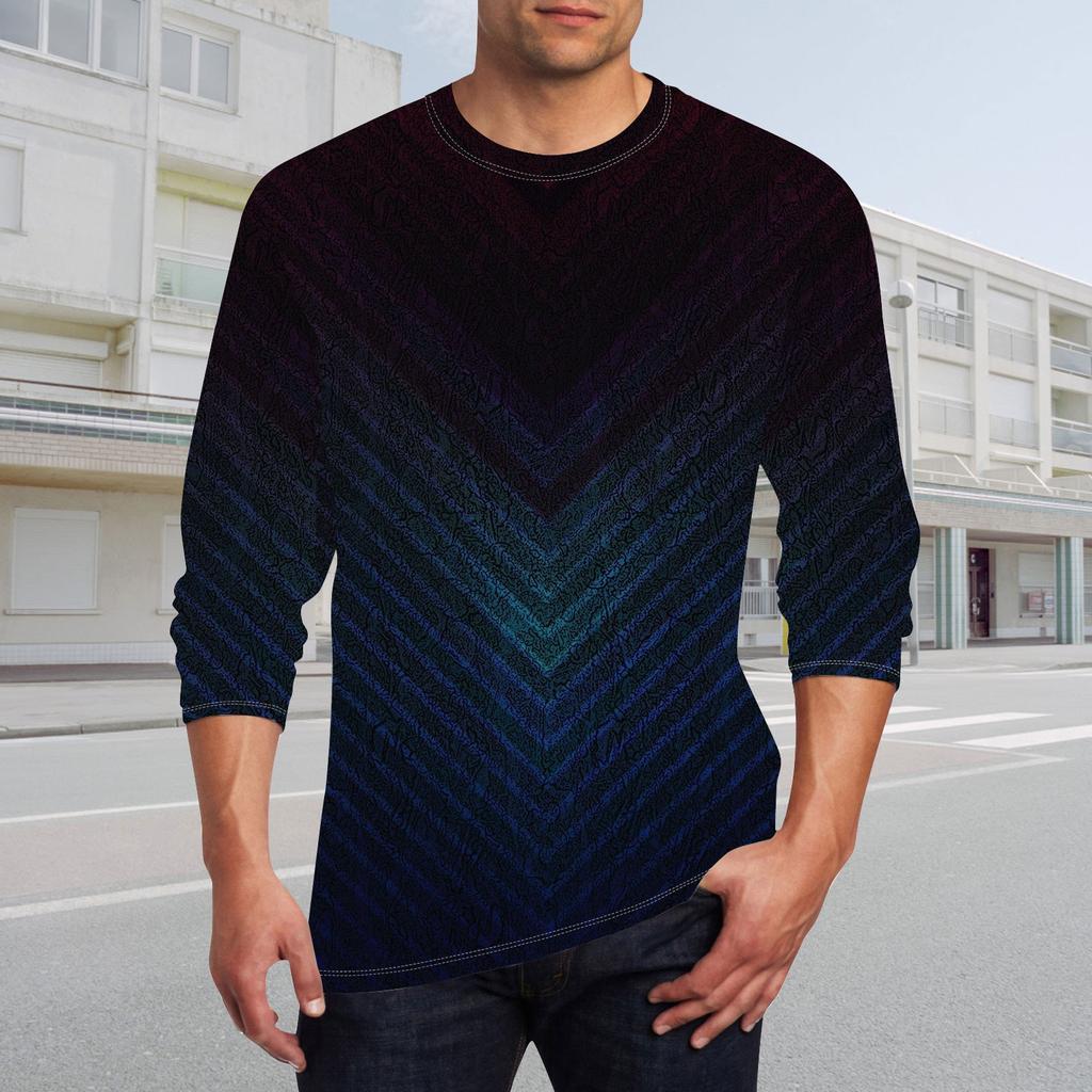 Муж. Футболка Круглый вырез Одежда Одежда На открытом воздухе Длинный рукав С принтом Модельер Винтаж