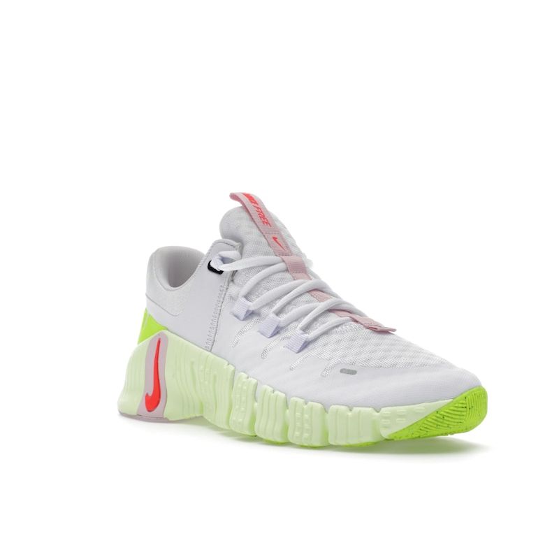 Nike Free Metcon 5 Белые женские кроссовки Barely Volt Розово-пенные Ярко-Малиновые DV3950-104