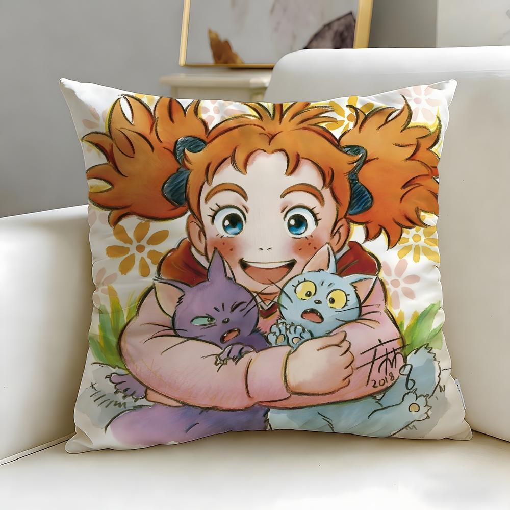 movie Mary and the Witchs Flower Cushion Cover Soft EasyWash Pillow Case Versatile for Couch Bed Travel and Office
