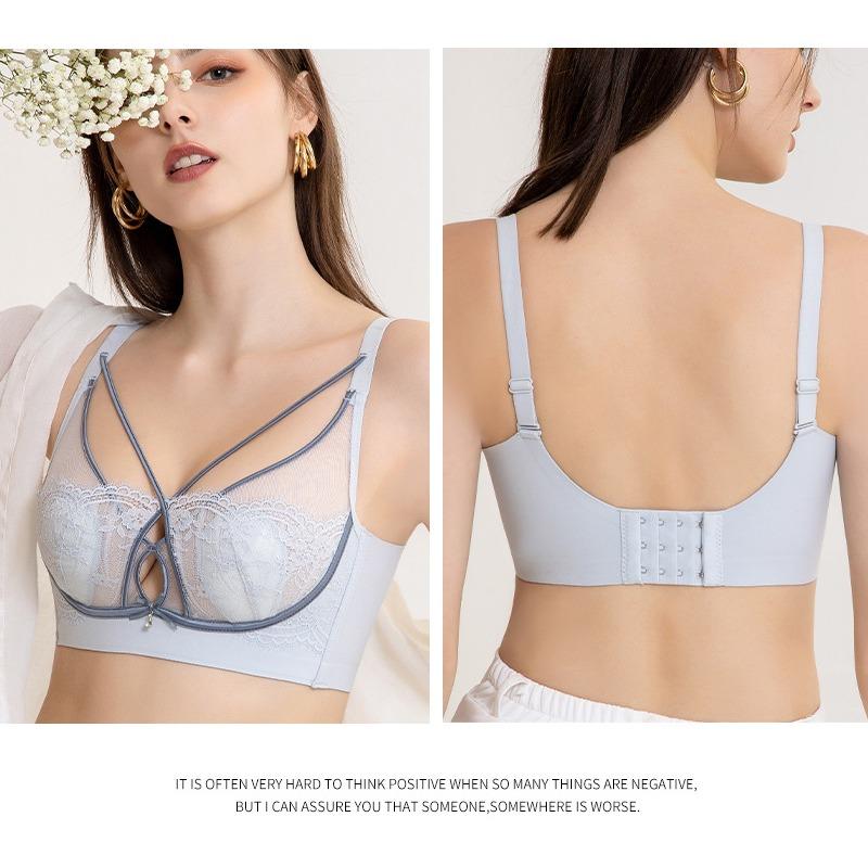 Французский тонкий кружевной сексуальный регулируемый дышащий бюстгальтер без стального кольца
