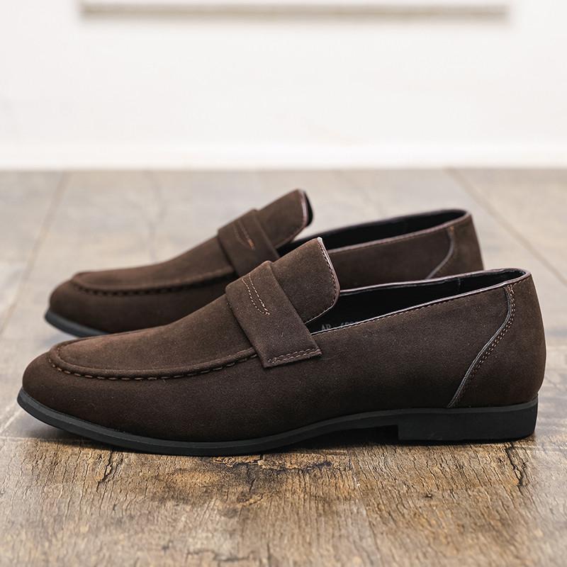 Модные Новые Дизайнерские Мужские Остроносые Коричневые Черные Свадебные Формальные Туфли из Замши Для Мужчин Повседневные Лоферы Обувь для Вечеринки