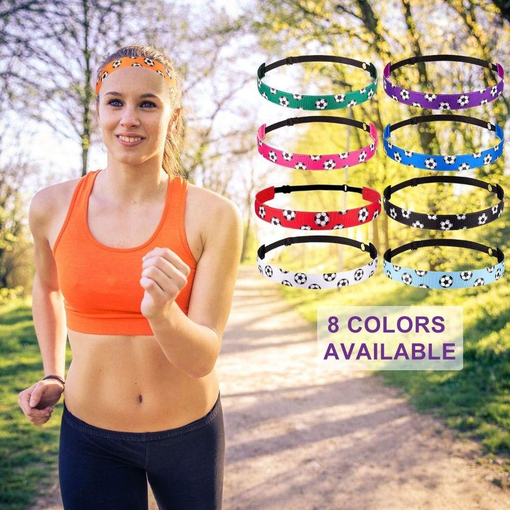 1pcs No Slip Sports Sweatband Football Printed Yoga Hair Band New Football Headband Girls
