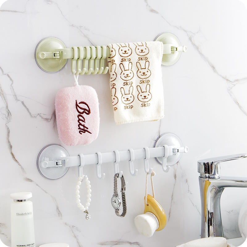 Adjustable Suction Wall Hanging Stand Hook Strong Bearing Stick Hook Kitchen Wall Hanger Bathroom Kitchen Supplies Hooks