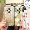 Fashion Design Flower Phone Case For OPPO Reno12F 5G Protective Wristband Kickstand Waterproof Wrist Strap Durable Ring