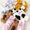 Women Cute Cartoon Animal Fuzzy Socks Winter Warm Fleece Kawaii Panda Bear Cat Mouse Casual Fashion Home Floor Fluffy Socks