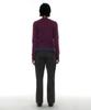 PARTIMENTO WOMEN Gradient Wide Rib Knit Crew Neck_Plum