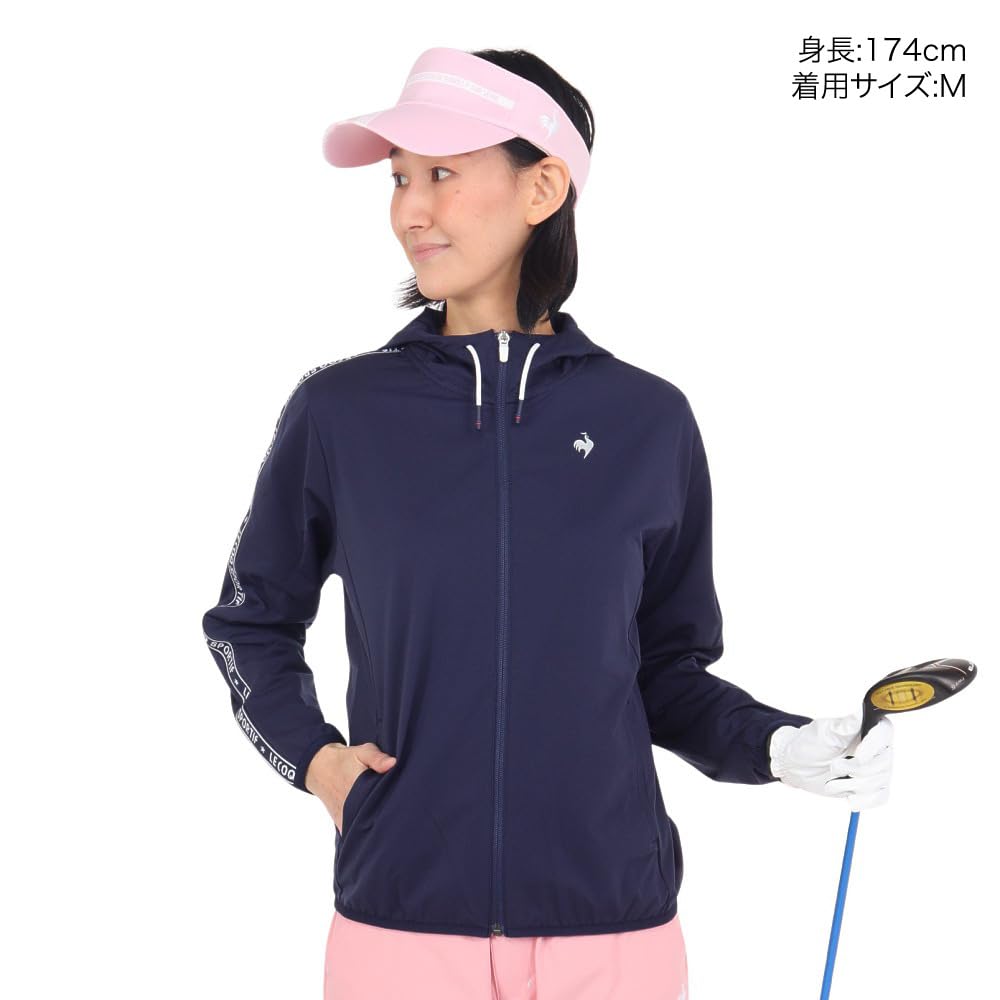 Coq Sportif Blouson Full water light rain облегченный гольф QGWXJK01 NV00 S [Le Golf] [Stretch Forcer] молния, водоотталкивающий, совместимый, ветрозащитный, женский
