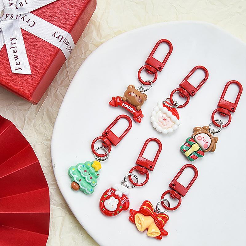 Мультяшный рождественский брелок-подвеска, милая рождественская елка, снеговик, брелоки, кавайный рюкзак, украшения, аксессуары, подарки