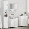 Bathroom Furniture Set with Door 4 pcs White Engineered Wood & Metal