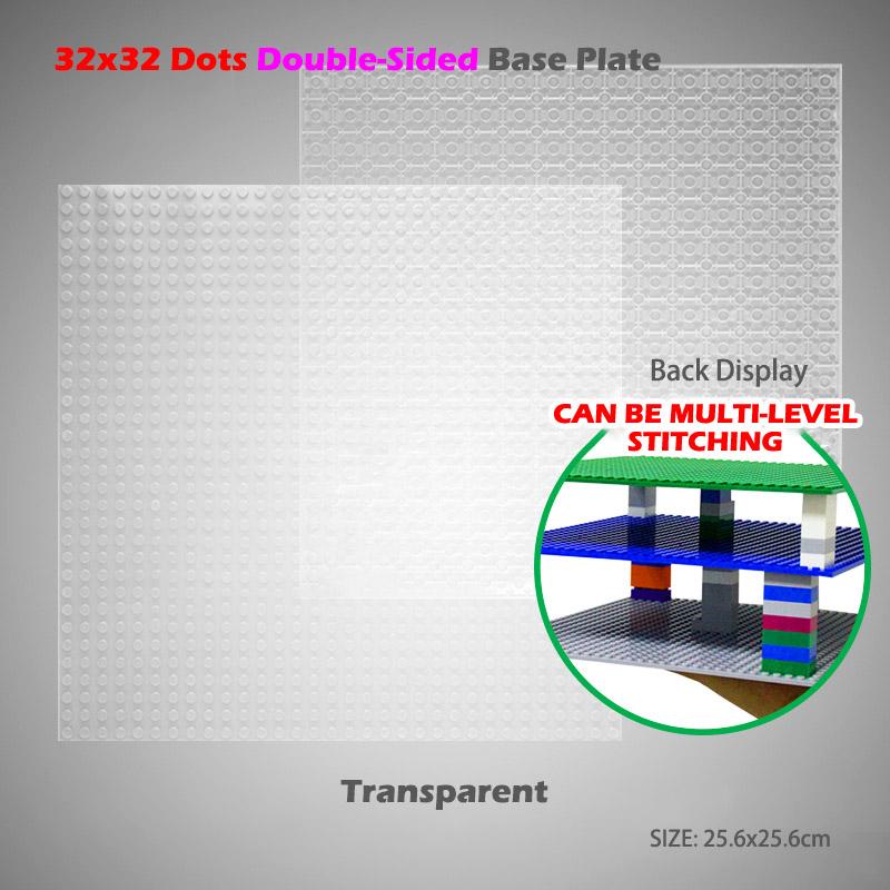 32x32 Dots Double Sided Baseplate for Building Brick 16x16 City Classic Block Plates DIY Plastic Small Block Assembly Part Toy