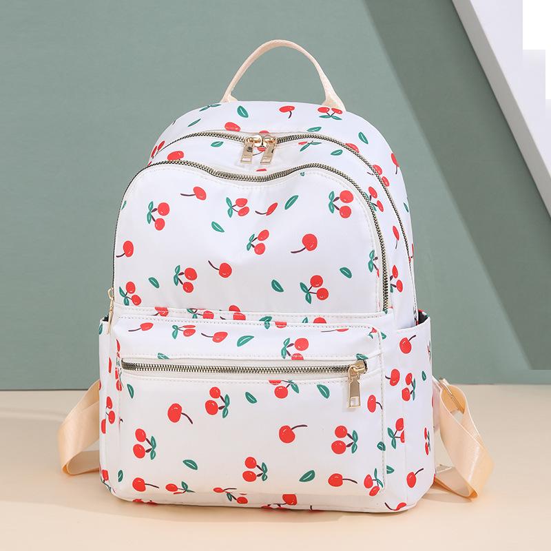 Модный рюкзак Sweet Cherry Butterfly из мягкой нейлоновой ткани, женская сумка через плечо, симпатичная универсальная школьная сумка для девочек-подростков, рюкзак для отдыха на природе и путешествий
