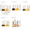 Transparent Bottle Liquid Seasoning Bottle Wooden Stand Condiment Dispenser  Household Use