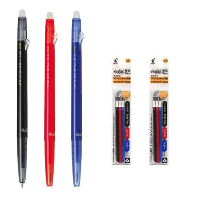 Pilot Frixion Ball Slim 038 Выдвижная стираемая гелевая ручка Extra Fine 3 ручки 6 стержней Набор Value Ручка, 0,38 мм, Черные/Синие/Красные чернила, &