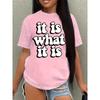 Polyester 100%  Holiday T-shirt Featuring Round-neck Short-sleeved Women's Tops with European and American Summer
