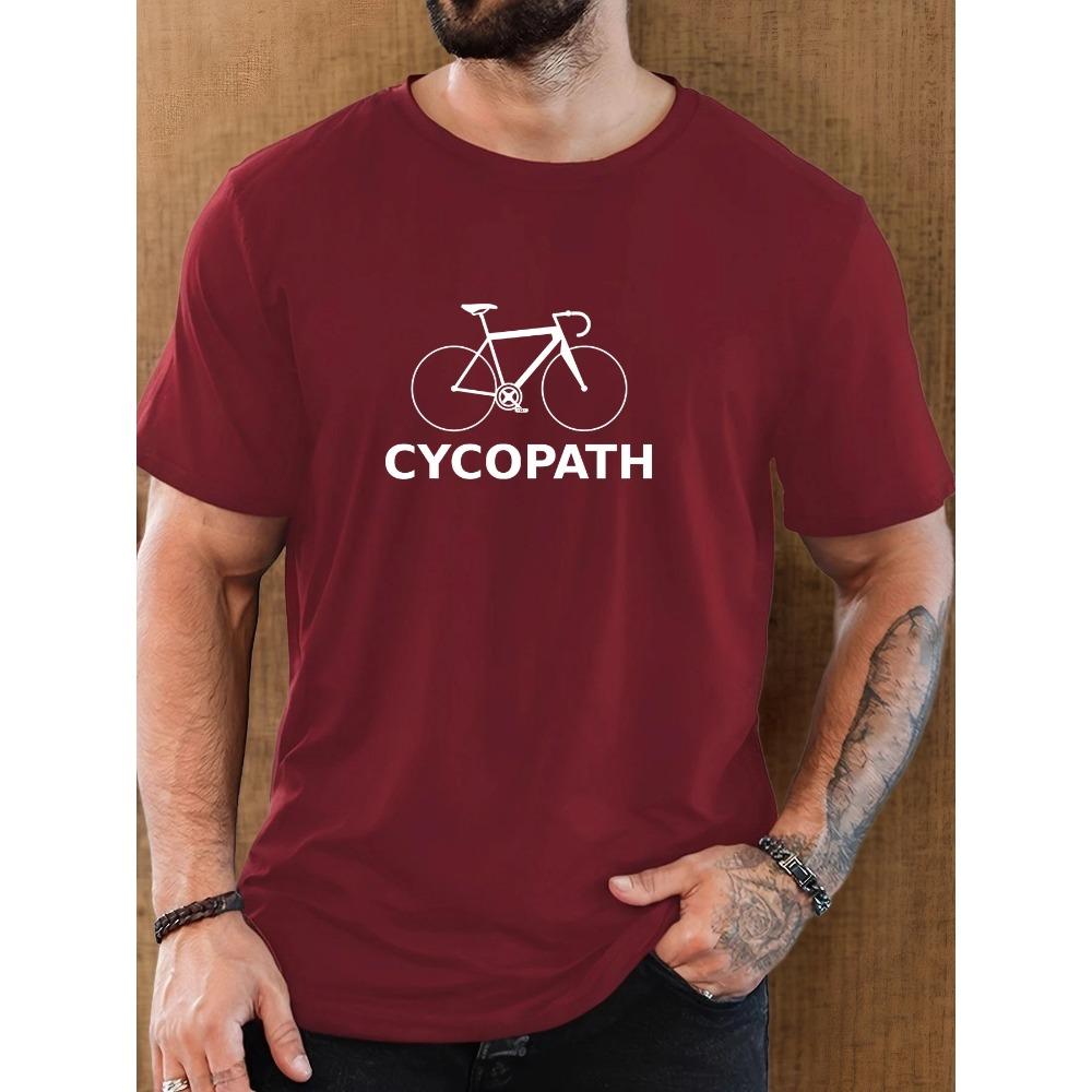 Мужская летняя повседневная футболка с коротким рукавом и круглым вырезом с принтом CYCOPATH