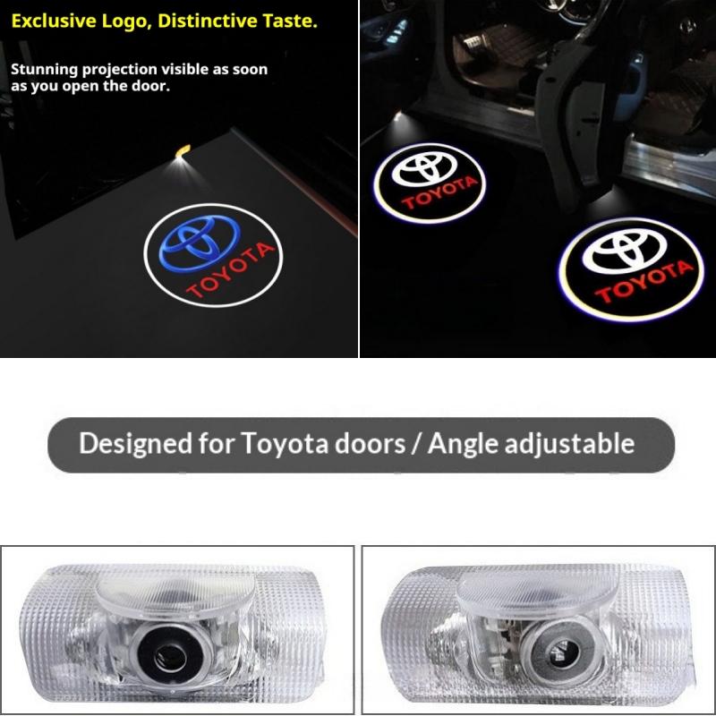 lccr10 LED Door Welcome Lights 2Pcs/4Pcs Logo Projector Lights for Toyota Camry Highlander Land Cruiser Reiz Avalon Car Accessories