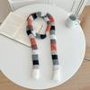 Yousheng Rainbow Striped Scarf Women Long Skinny Fuzzy Fluffy Neckerchief Knit Thin Scarf Autumn Winter Knitting Scarf Outfit Accessories