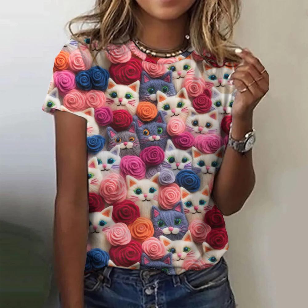 Летняя женская футболка с цветочным принтом Tie Dyeing, модные топы с американским флагом, футболки, женская винтажная одежда с коротким рукавом, стильная уличная одежда