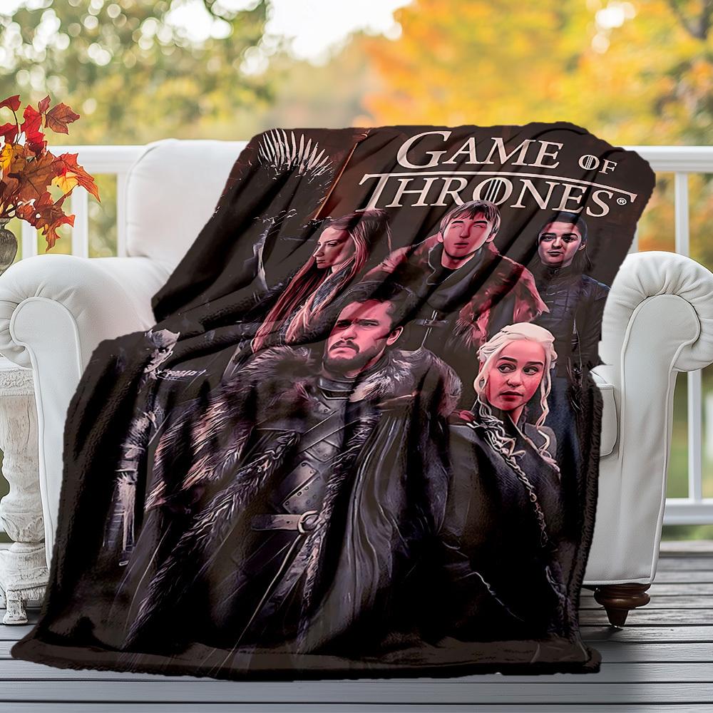 1PC Game of Thrones Outdoor Flannel Blanket Soft Plush Decor for Picnics, camping,Bedroom, Playroom, Office1164A