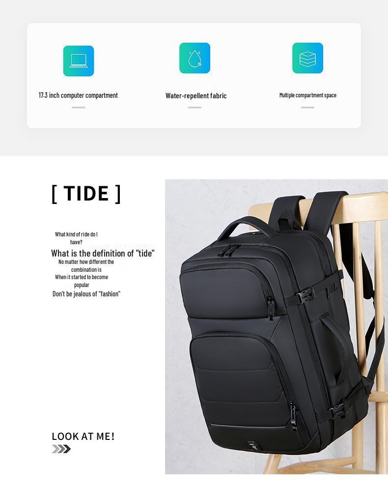 Мужской водонепроницаемый многофункциональный компьютерный и дорожный рюкзак - Большая вместимость и расширяемая конструкция