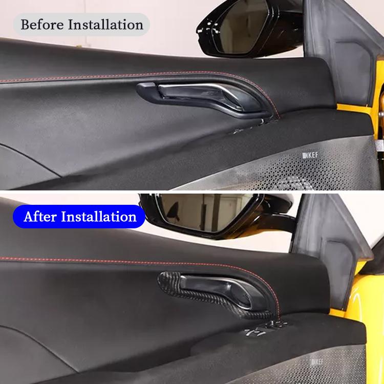 Factory Whole Sale True Carbon Fiber Door Handle Decorative Frame for Lotus Emira 2021 2022 2023 Interior Tuning Styling Parts