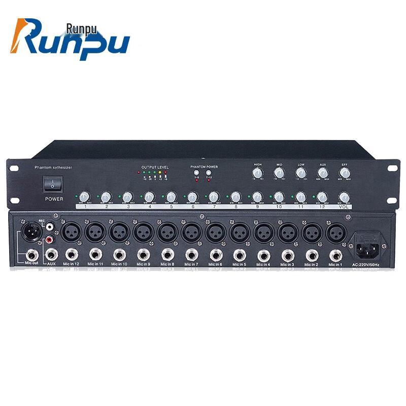 Runpu RP-HT1012 12-канальный микшер-предусилитель с фантомным питанием для микрофонов (Китайская версия)