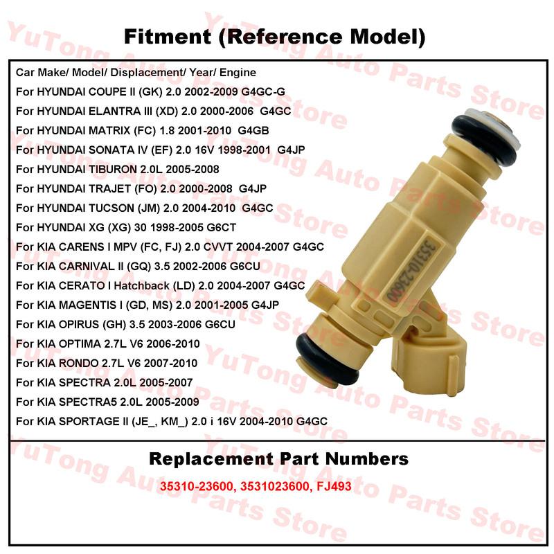 6pcs Fuel Injector Valve For HYUNDAI XG30 1998-2005 KIA CARNIVAL 3.5 2002-2006 OPIRUS OPTIMA RONDO 2.7L Accessories 35310-23600