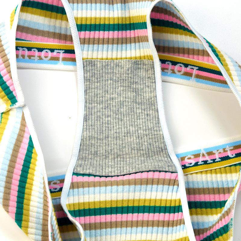 Высококачественные удобные сексуальные трусики с низкой талией для девочек, милые разноцветные полосатые хлопковые треугольные трусики, женские милые однотонные трусы, сексуальные трусы