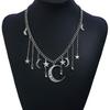 JczR.Y Moon and Star Necklace - Crystal Star Moon Tassel Rhinestone Crescent Pentagram Fringe Pendant for Women Party Statement Jewelry Accessories