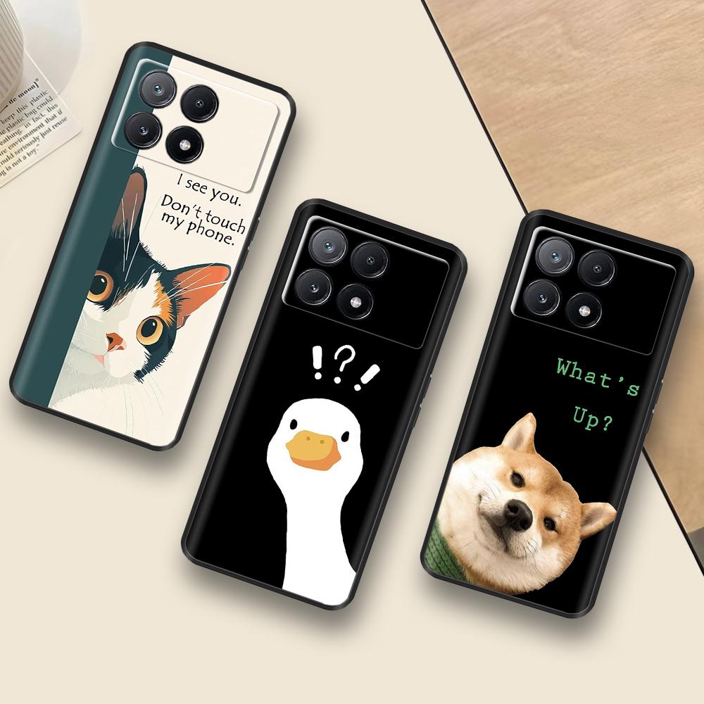 Чехол для Poco X6 Чехол для телефона Милый кот Coque Обложка для Xiaomi Poco X6 Pro Poco X 6 Pro X6Pro Pocox6 Pro 5G Жидкие силиконовые чехлы