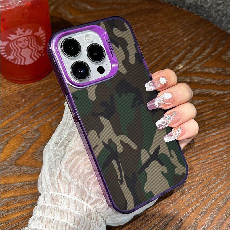 Классический Камуфляж Приглушенные Зеленые Серые Тона Прочный Для iPhone 16 15 14 12 13 11 Pro Max XR XS MAX 7 8 PLUS MINI Крутой Y2K Чехол