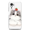 Милый котенок Мультяшный прозрачный чехол для телефона Xiaomi Redmi Note 12 5G 9S 9 8 10 11 Pro+ 9T 8T 10C 9C 9A 7 Pro Мягкая задняя крышка из ТПУ
