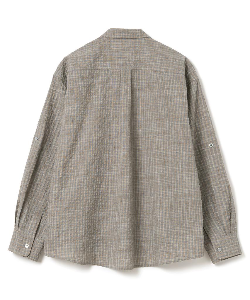 MILLO ARCHIVE Box Check Roll-Up Shirt [Mocha Beige]