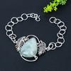 Natural Aquamarine Gemstone Handmade 925 Sterling Silver Bracelet 7-8" n8I10