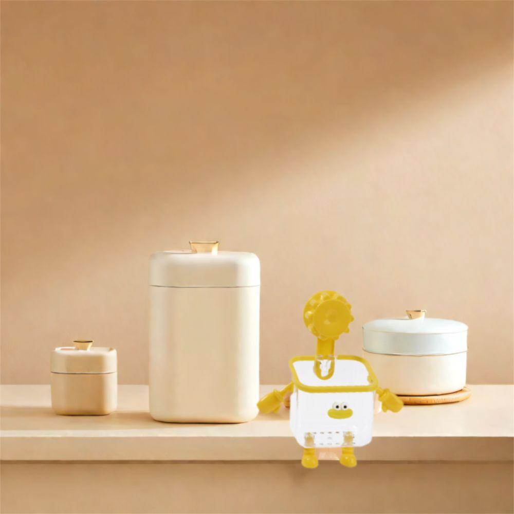 2 шт. Перфорированная стойка для хранения полотенец для лица в форме робота, прозрачный ящик для хранения, ванная комната