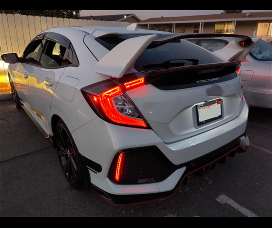 1.2m 3.9ft Glossy LED Tail Brake Turn Flowing Light Rear Trunk Roof Spoiler Lip