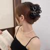 Grab Clip Bow Claw Clip Korean Style Rhinestone Shark Clip Sweet Mesh Bow Hair Claw  Ladies