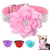 Блестящий ошейник для собаки со стразами, сверкающий ошейник для щенка кошки со стразами и цветком, модное хрустальное ожерелье для собак кошек для чихуахуа