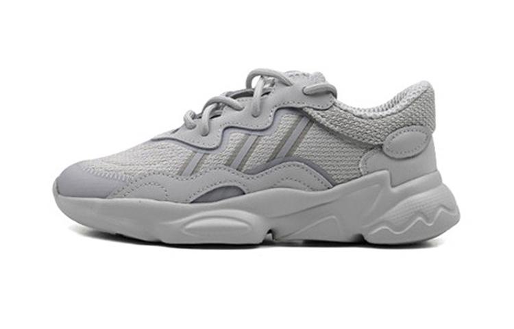 adidas Оригинальные Ozweego с амортизацией, износостойкие низкие детские lifestyle кроссовки, серые, для детей 3-7 лет, GX1645