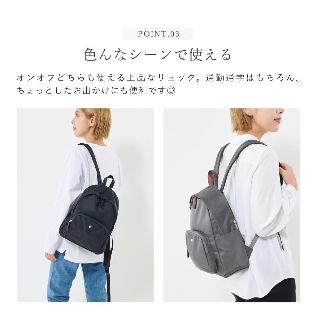 Mini Backpack A5 Water Storage Easy Shoulder Black [Legato Largo] Repellent/Multi LH-L0004Z Women's
