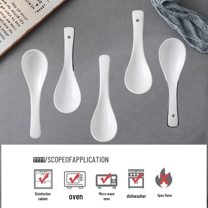 DISHJOY Minimalist Ceramic Soup Spoon