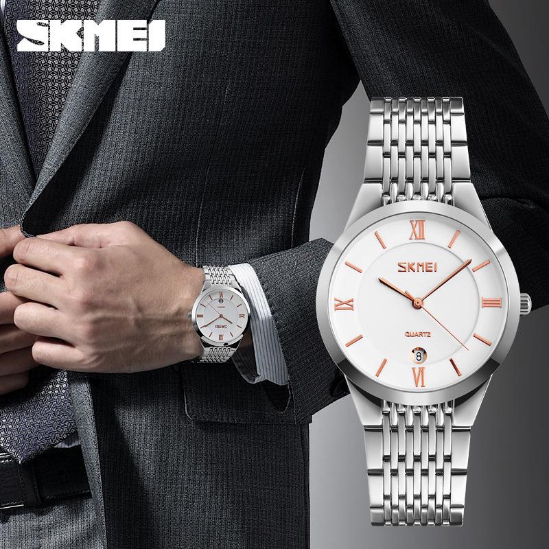 Moment American пара кварцевые часы мода один календарь стальной ремень женские часы мода водонепроницаемые простые пара часы