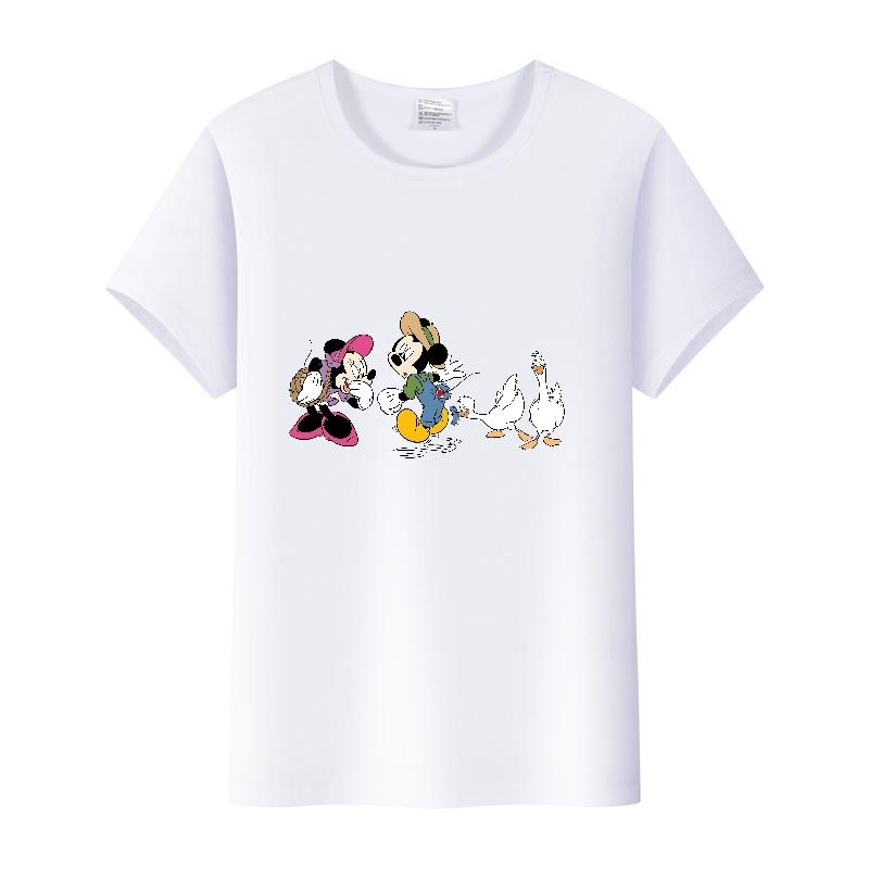 Vintage Disney Cartoon Men Tshirt Tops Summer Blouses Women Short Sleeve T-shirt Gothic Tee Ladies Mickey Mouse Graphic Clothes