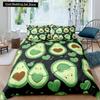 Зеленый авокадо King Queen Пододеяльник Мультяшный авокадо Постельное белье Фрукты Пододеяльник Тропическое растение Полиэстеровый пододеяльник