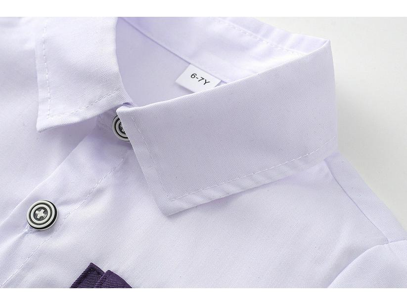 Летний комплект из рубашки с коротким рукавом и комбинезона для мальчиков в европейском и американском стиле