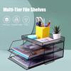 Stackable File Shelves Detachable File Storage Tray Shelf Multi-Tier Document Holder  Office