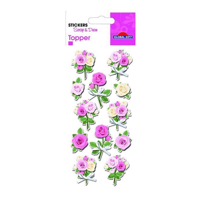 12 3D Stickers - Roses and Bows