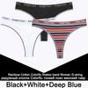 3PCS/Set Rainbow Colorful Striped Cotton Women Panties Sexy G-String Underwear Femme Finetoo Band Thong Intimate T-Back Lingerie