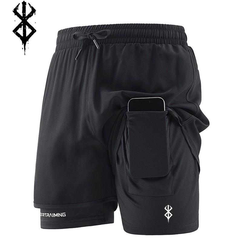 Men Summer Shorts Running Sports 2 in 1 Quick Dry Workout Training Gym Fitness Jogging Shorts Pants