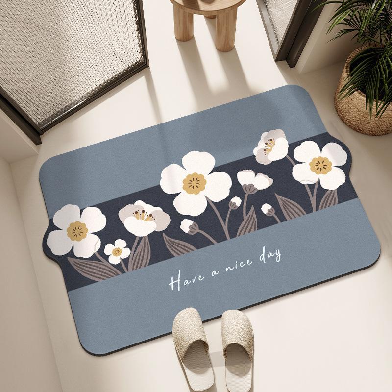 Ins Fenghuaduo Diatom Mud Floor Mat Home Use Entrance Doorway Mat Bathroom Floor Mat Toilet Door Door Area Moisture-wicking Foot Mat